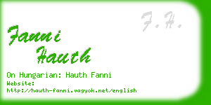 fanni hauth business card